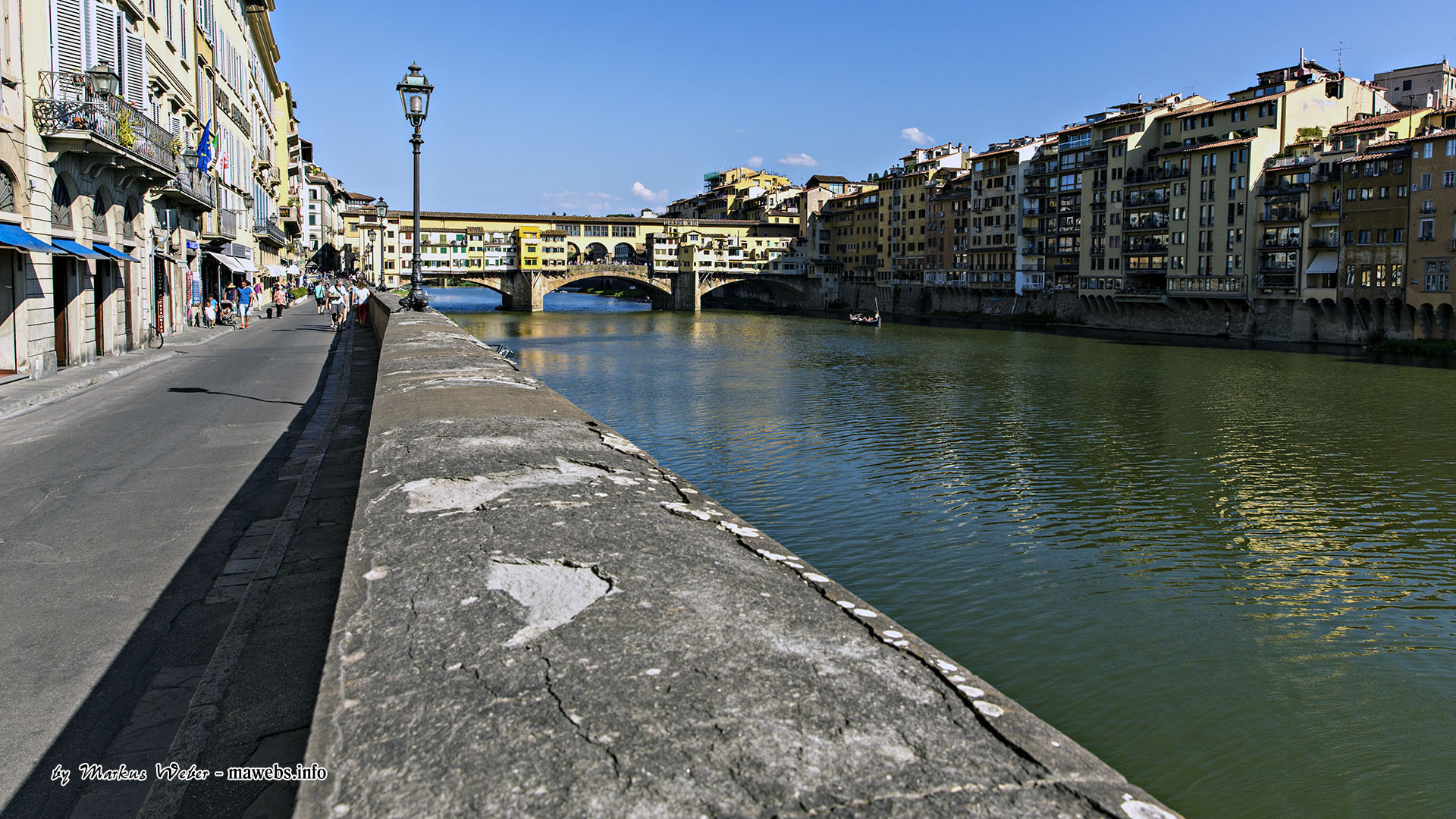 Ponte Vecchio von der Ponte Santa Trinita aus gesehen